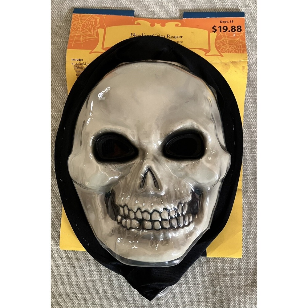 Bleeding Grim Reaper Skull Mask Replacement Piece Men XL Halloween Costume Hood